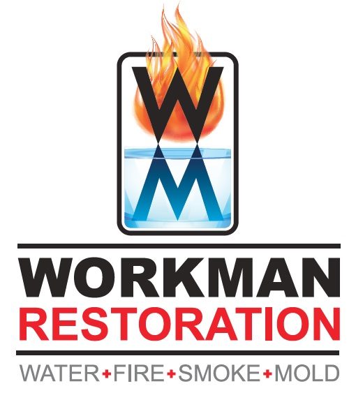 Workman Restoration Logo - water, fire, smoke, mold