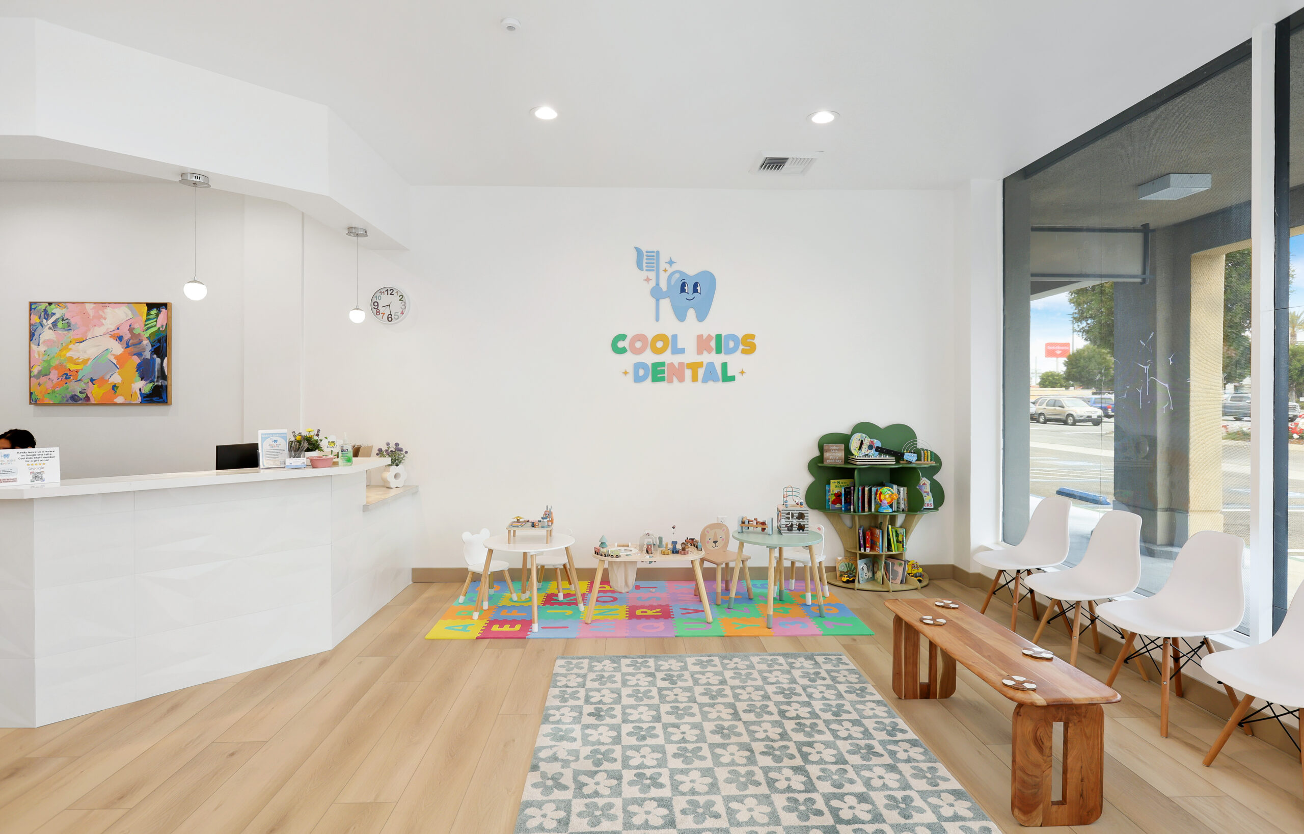 Pediatric dental office interior constructed by Workman Constructors for Cool Kids Dental in Anaheim, California