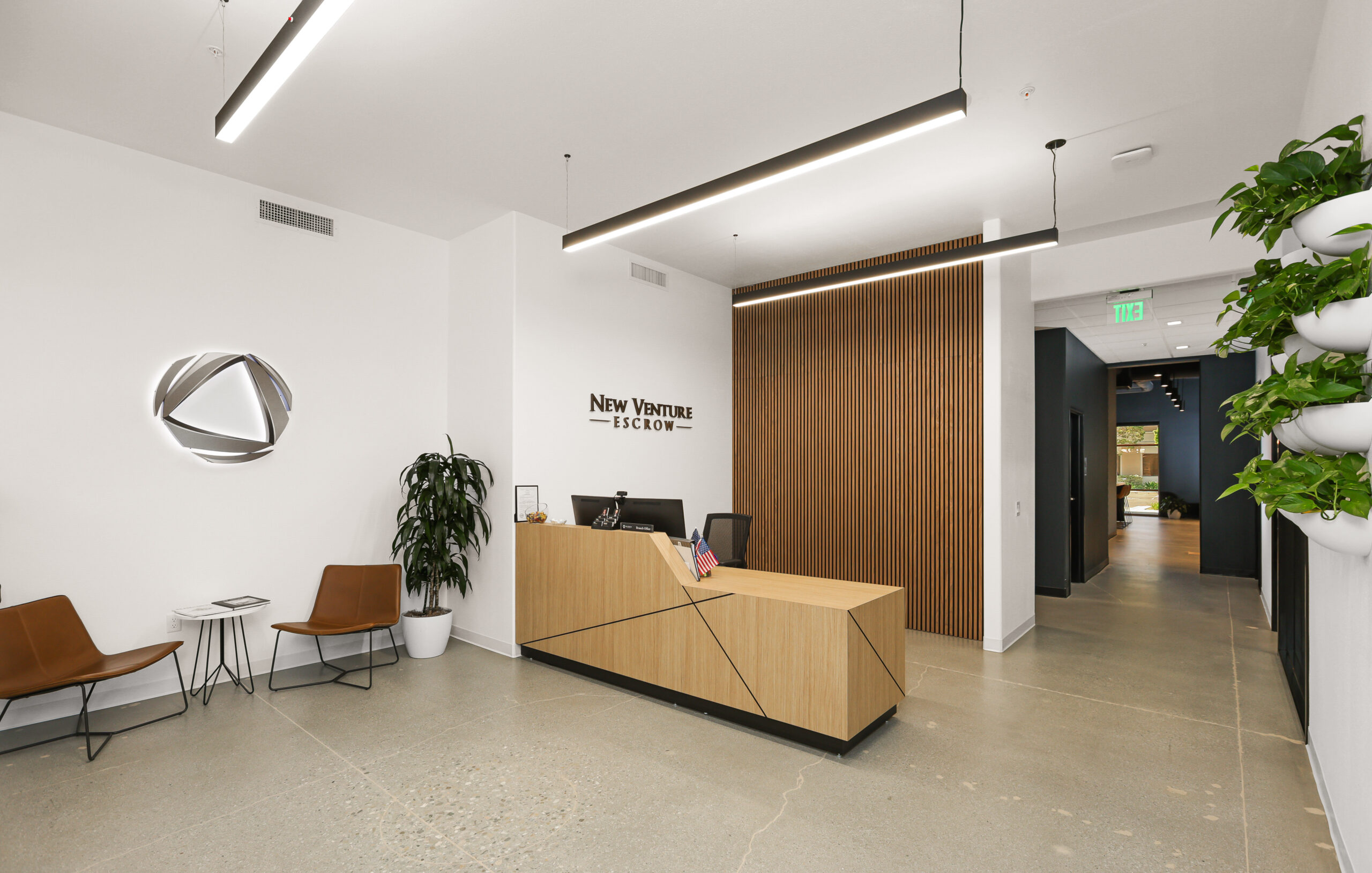 Commercial office build-out for New Venture Escrow completed by Workman Constructors in Temecula, California